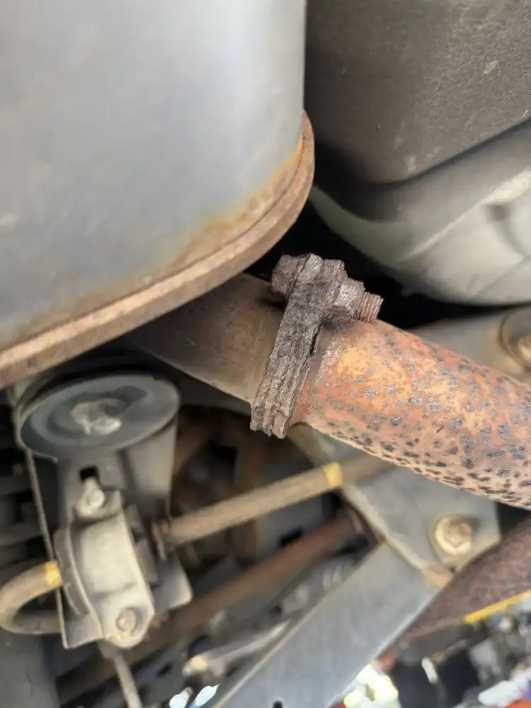 Exhaust system inspection during O2 sensor diagnosis at Beacon Auto Care San Mateo